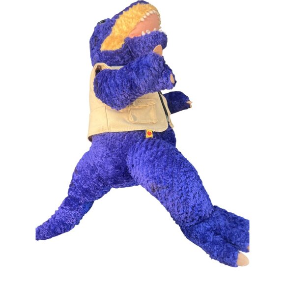 Build-A-Bear Blue T-Rex Plush Dinosaur Khaki Vest Stuffed Animal Toy 19" Tall - Picture 4 of 6
